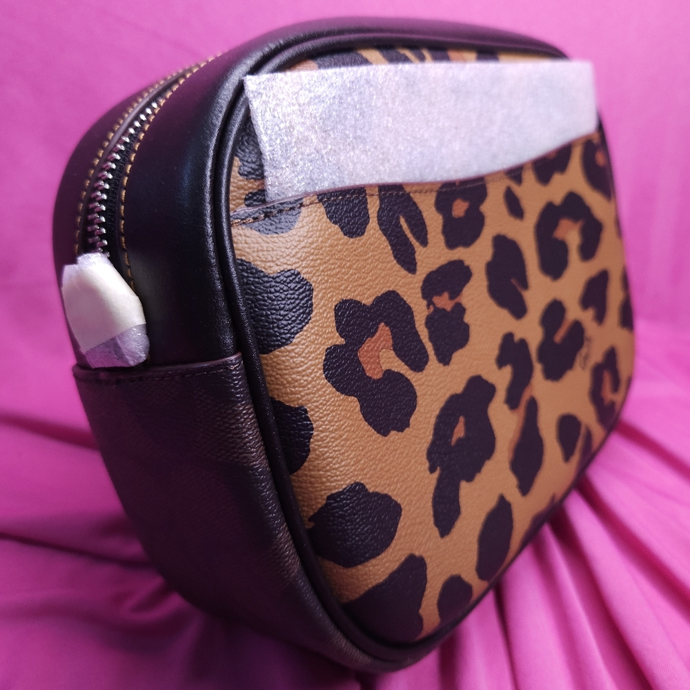 Coach Tan and Black Leopard Crossbody - Picture 2 of 7
